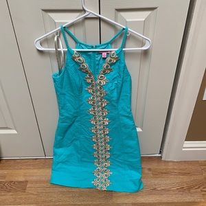 Bright teal blue Lilly Pulitzer dress!!